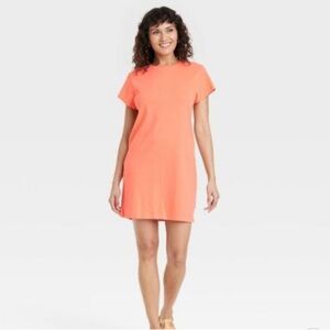 Women's Short Sleeve T-Shirt Dress - Universal Thread™ Coral